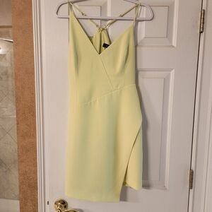 BCBGMaxAzria Light Yellow Backless Dress